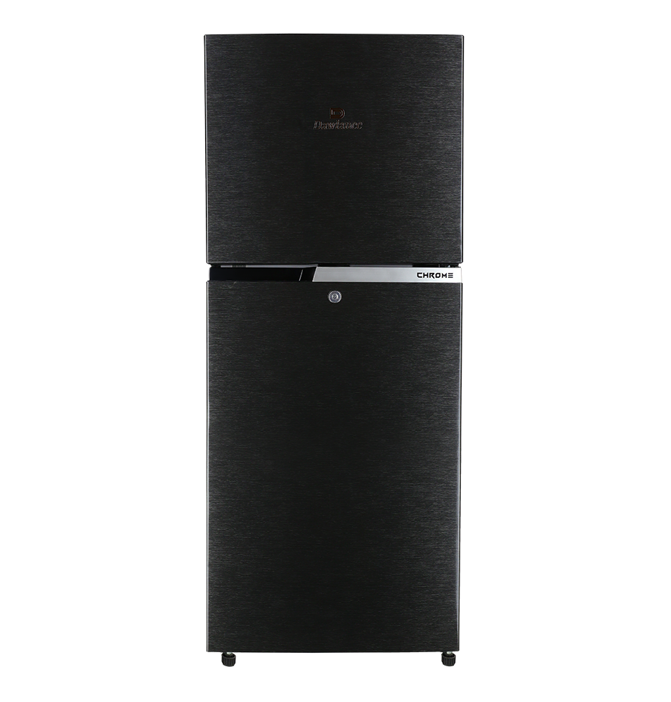 REF 9193LF CHROME HAIRLINE BLACK Double Door Refrigerator